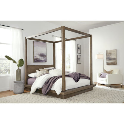Modus Furniture - Melbourne Queen-Size Canopy Bed in Dark Pine - 8D64F5 veiw 4