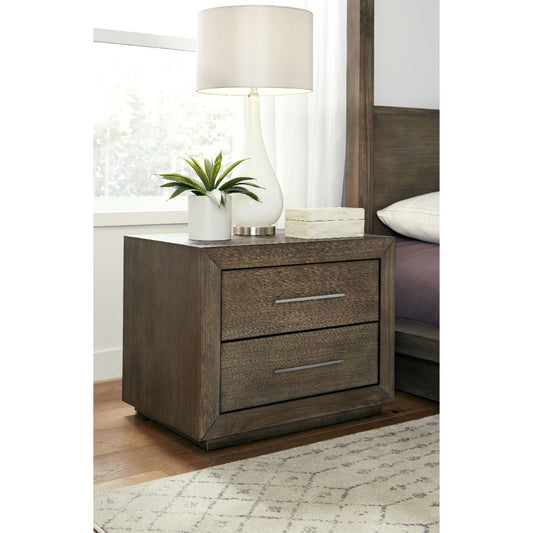 Modus Furniture - Melbourne Two Drawer Nightstand with USB in Dark Pine - 8D6481 veiw 2