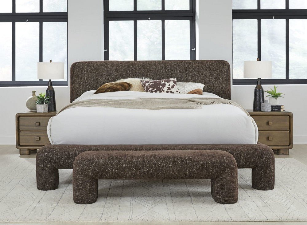 Modus Furniture - Mocoa Queen-size Fully Upholstered Platform Bed in Mongoose Chenille - UVYTR5 view 6