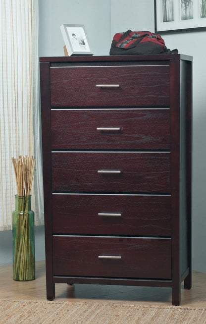 Modus Furniture - Nevis Five Drawer Chest in Espresso (2024) - NV2384A view 2