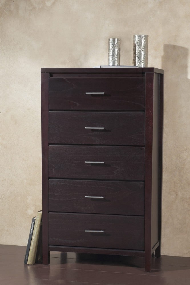 Modus Furniture - Nevis Five Drawer Chest in Espresso (2024) - NV2384A view 3