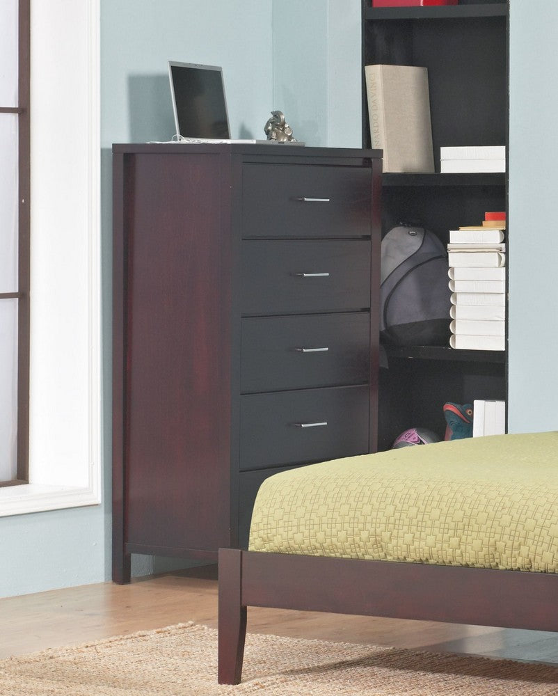 Modus Furniture - Nevis Five Drawer Chest in Espresso (2024) - NV2384A view 5