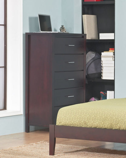 Modus Furniture - Nevis Five Drawer Chest in Espresso (2024) - NV2384A view 5