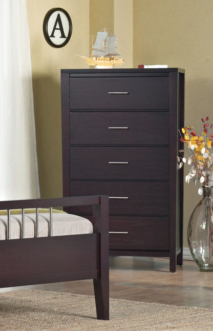 Modus Furniture - Nevis Five Drawer Chest in Espresso (2024) - NV2384A view 9