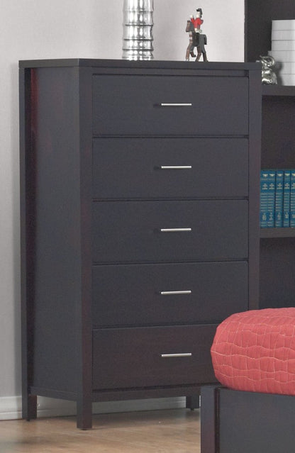 Modus Furniture - Nevis Five Drawer Chest in Espresso (2024) - NV2384A view 10