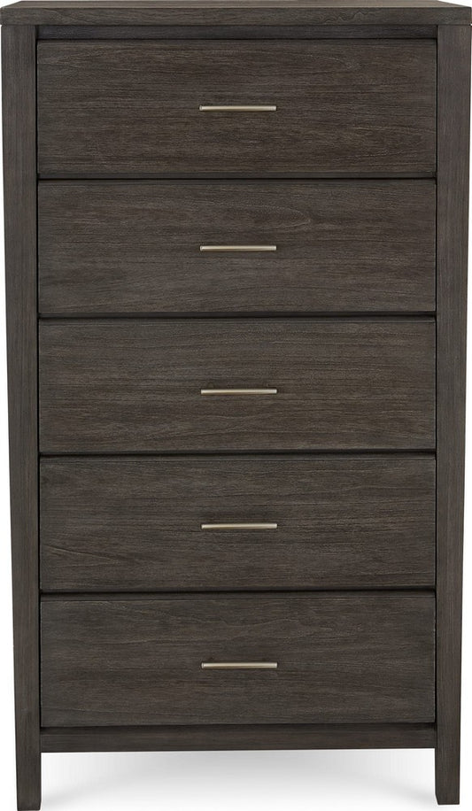 Modus Furniture - Nevis Five Drawer Chest in Sharkskin (2024) - NVGX84A view 2