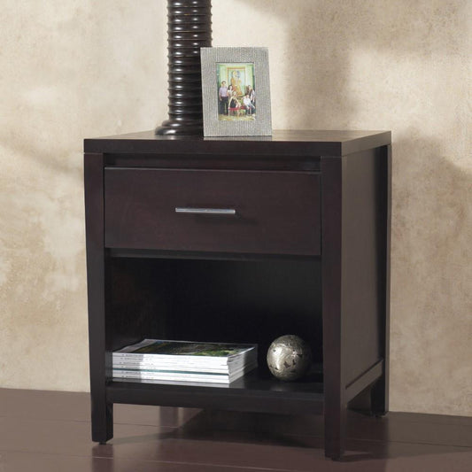 Modus Furniture - Nevis One Drawer Nightstand in Espresso - NV2381 veiw 1