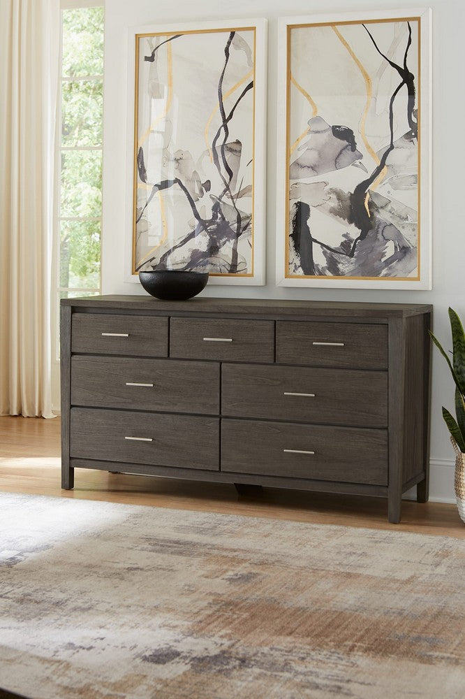 Modus Furniture - Nevis Seven Drawer Dresser in Sharkskin (2024) - NVGX82A view 7