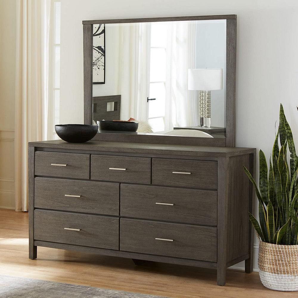 Modus Furniture - Nevis Seven Drawer Dresser in Sharkskin (2024) - NVGX82A view 8