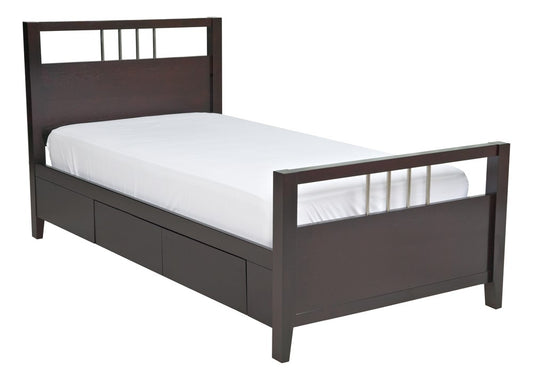 Modus Furniture - Nevis Twin-size Platform Storage Bed in Espresso - NV23S3 veiw 1