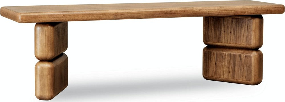 Modus Furniture - Nia Acacia Wood Dining Bench in Lioness - UHXW65 view 1