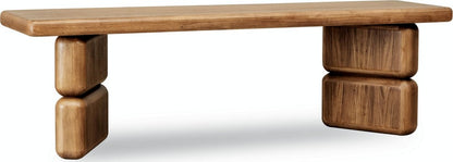Modus Furniture - Nia Acacia Wood Dining Bench in Lioness - UHXW65 view 1