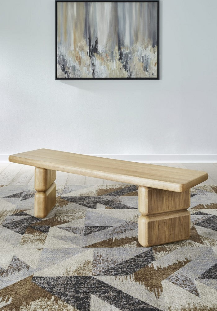 Modus Furniture - Nia Acacia Wood Dining Bench in Lioness - UHXW65 view 9