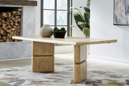 Modus Furniture - Nia Rectangular Acacia Wood Dining Table in Lioness - UHXW60 view 8