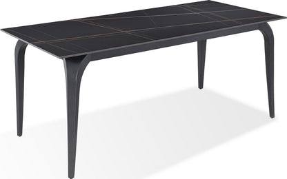 Modus Furniture - Nicoya Stone Top Rectangular Dining Table in Black Stone and Black Metal - LJLF60 view 1