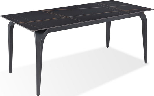 Modus Furniture - Nicoya Stone Top Rectangular Dining Table in Black Stone and Black Metal - LJLF60 view 1