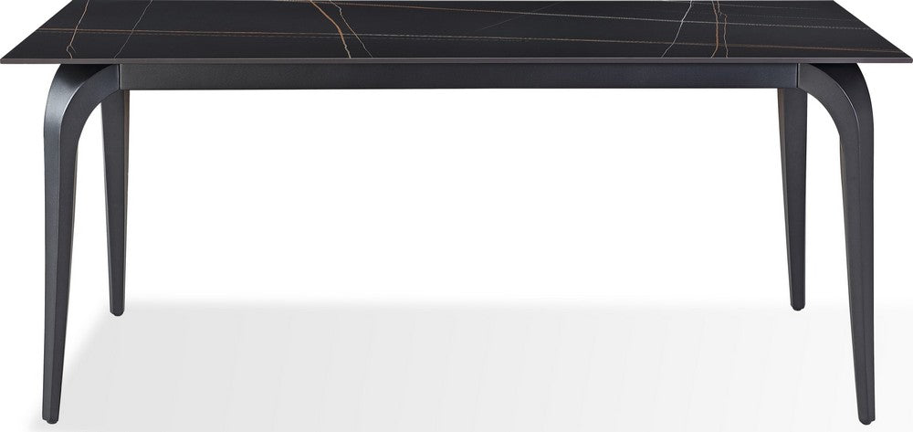 Modus Furniture - Nicoya Stone Top Rectangular Dining Table in Black Stone and Black Metal - LJLF60 view 2