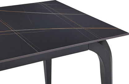 Modus Furniture - Nicoya Stone Top Rectangular Dining Table in Black Stone and Black Metal - LJLF60 view 3