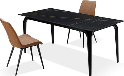 Modus Furniture - Nicoya Stone Top Rectangular Dining Table in Black Stone and Black Metal - LJLF60 view 4