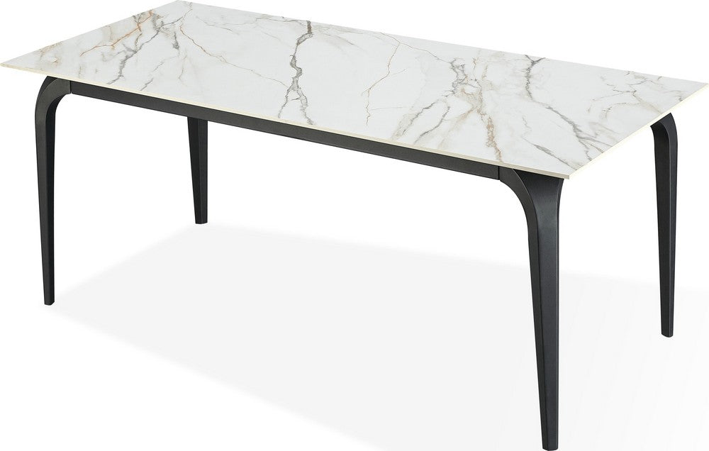 Modus Furniture - Nicoya Stone Top Rectangular Dining Table in Pumpkin Spice Stone and Black Metal - LJPM60 view 1