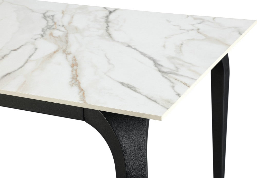 Modus Furniture - Nicoya Stone Top Rectangular Dining Table in Pumpkin Spice Stone and Black Metal - LJPM60 view 4