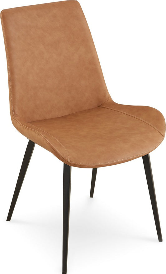 Modus Furniture - Nicoya Upholstered Dining Chair in Buckskin Synthetic Leather and Black Set of 2 - LJLF63_2 view 1