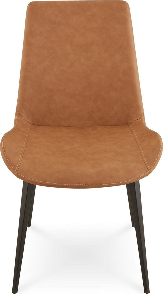 Modus Furniture - Nicoya Upholstered Dining Chair in Buckskin Synthetic Leather and Black Set of 2 - LJLF63_2 view 2