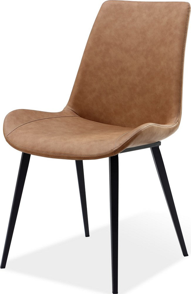 Modus Furniture - Nicoya Upholstered Dining Chair in Buckskin Synthetic Leather and Black Set of 2 - LJLF63_2 view 3