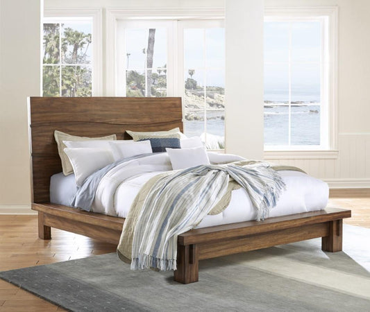 Modus Furniture - Ocean Queen-size Solid Wood Platform Bed in Natural Sengon - 8C79P5 veiw 1