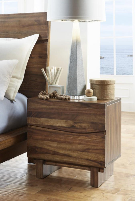 Modus Furniture - Ocean Two Drawer Solid Wood Nightstand in Natural Sengon - 8C7981 veiw 1