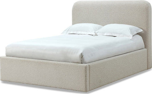 Modus Furniture - Off-White King-size Upholstered Platform Bed in Ricotta Boucle (2026) - MQMYQ7 view 1