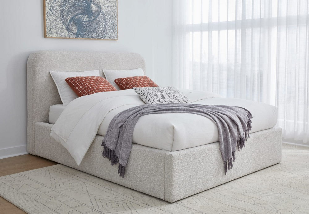 Modus Furniture - Off-White Queen-size Upholstered Platform Bed in Ricotta Boucle (2026) - MQMYQ5 view 5