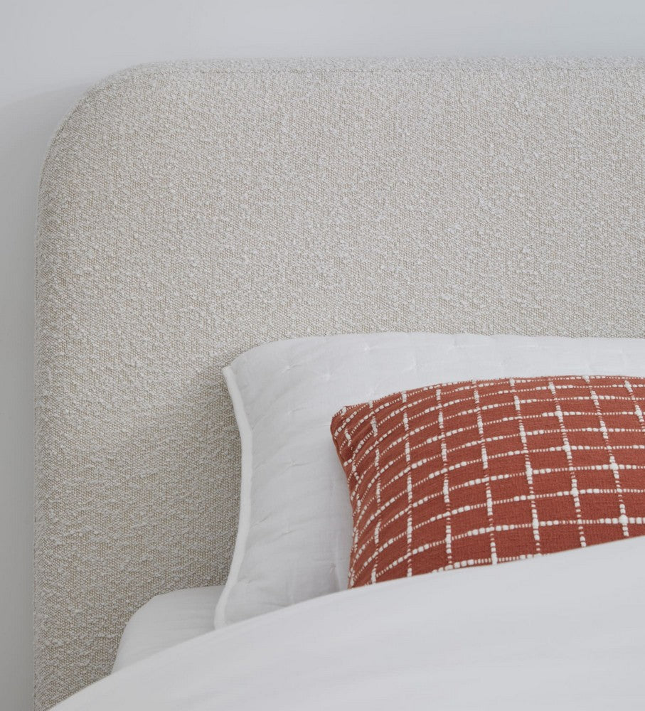 Modus Furniture - Off-White Queen-size Upholstered Platform Bed in Ricotta Boucle - MQMYH5 view 5