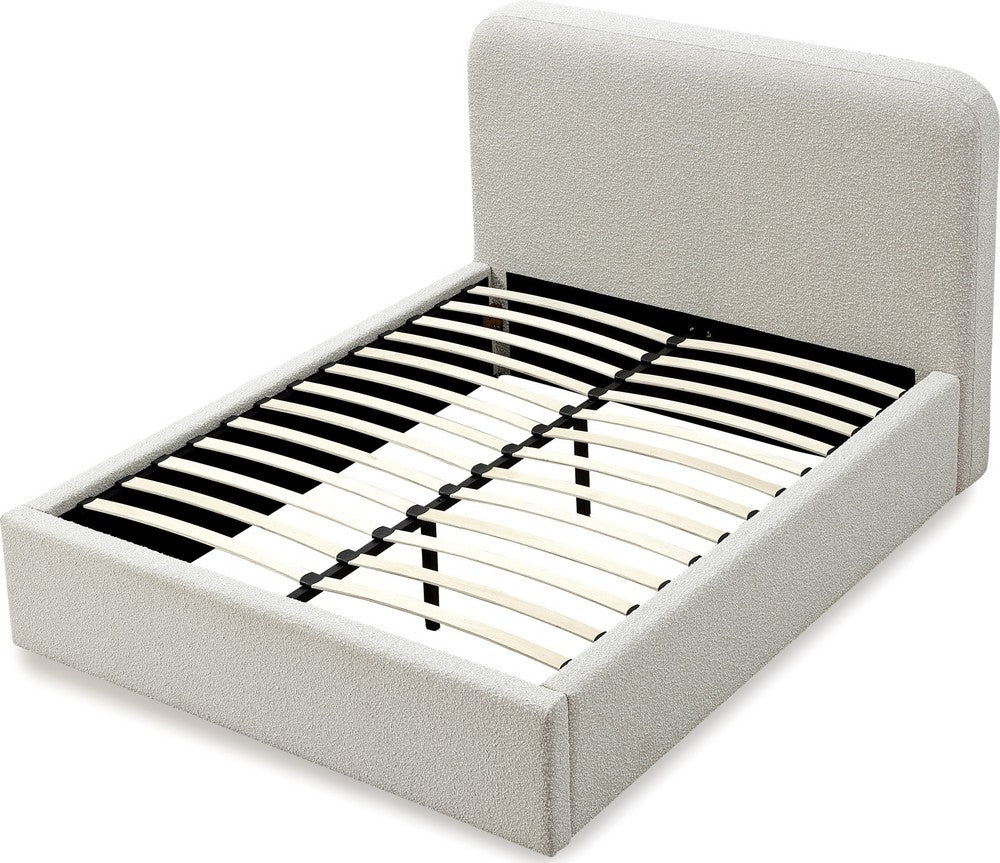 Modus Furniture - Off-White Upholstered Platform Bed in Ricotta Boucle (2026) - MQMYQ4 view 4