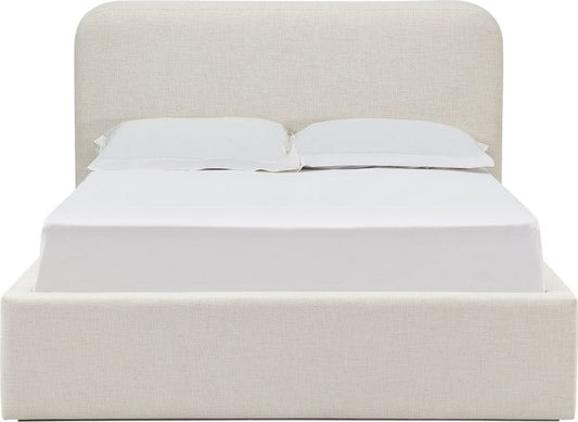 Modus Furniture - Off-White Upholstered Platform Bed in Whipped Honey Linen (2026) - MQ1LQ6 view 2