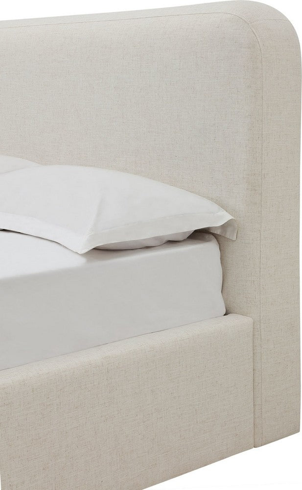 Modus Furniture - Off-White Upholstered Platform Bed in Whipped Honey Linen (2026) - MQ1LQ7 view 4
