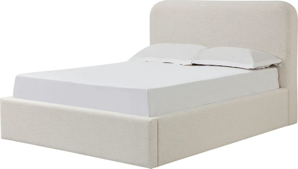 Modus Furniture - Off-White Upholstered Platform Bed in Whipped Honey Linen - MQ1LJ6 view 1
