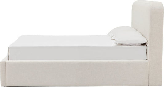 Modus Furniture - Off-White Upholstered Platform Bed in Whipped Honey Linen - MQ1LJ6 view 2