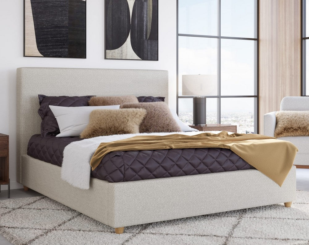Modus Furniture - Olivia California King-Size Upholstered Platform Bed in Ivory (2026) - KKJMJ6 view 4