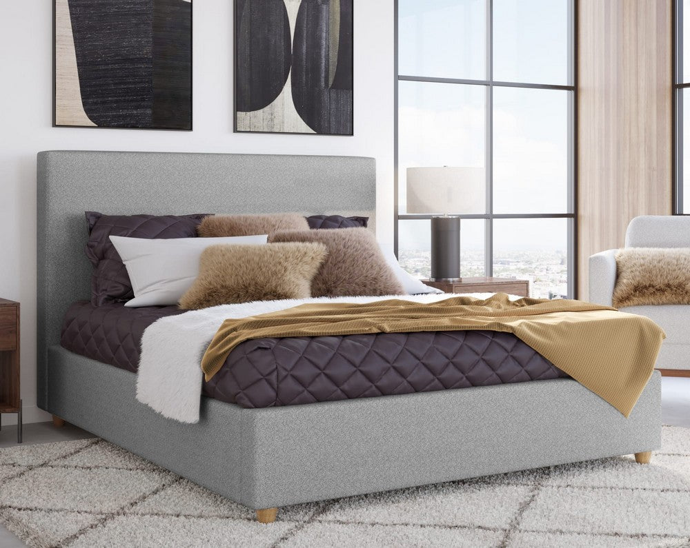 Modus Furniture - Olivia Queen-Size Upholstered Platform Bed in Pewter (2026) - KKJPJ5 view 4