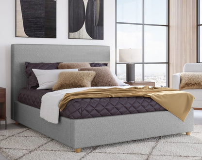 Modus Furniture - Olivia Queen-Size Upholstered Platform Bed in Pewter (2026) - KKJPJ5 view 4