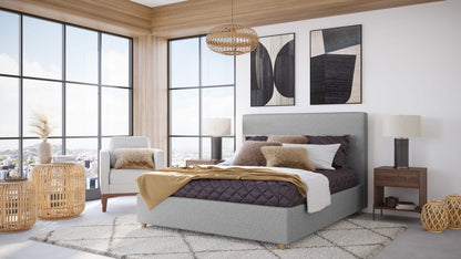 Modus Furniture - Olivia Upholstered California King-size Bed in Pewter - KKJPH6 view 6