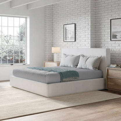 Modus Furniture - One California King-size Upholstered Footboard Storage Bed in Pearl - JVHKJ6 view 7