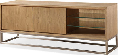 Modus Furniture - One Coastal Modern 74 inch TV Console in Brushed Stainless Steel and Bisque - JVLH263 view 1