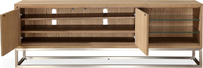 Modus Furniture - One Coastal Modern 74 inch TV Console in Brushed Stainless Steel and Bisque - JVLH263 view 3