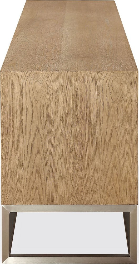 Modus Furniture - One Coastal Modern 74 inch TV Console in Brushed Stainless Steel and Bisque - JVLH263 view 4