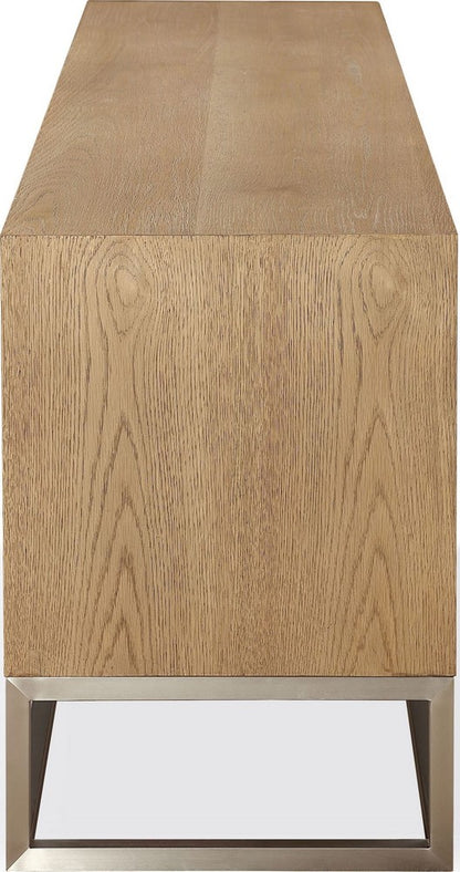 Modus Furniture - One Coastal Modern 74 inch TV Console in Brushed Stainless Steel and Bisque - JVLH263 view 4