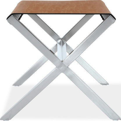 Modus Furniture - One Coastal Modern Director's Stool in Stainless Steel and Leather - JVHH88B view 1