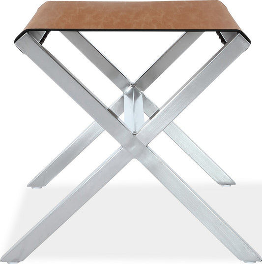 Modus Furniture - One Coastal Modern Director's Stool in Stainless Steel and Leather - JVHH88B view 1