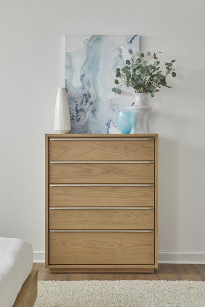 Modus Furniture - One Coastal Modern Five Drawer Chest in Bisque - JVLH84 view 7